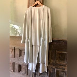 Eileen Fisher Silk Tank, Pants and Cardigan Ensemble